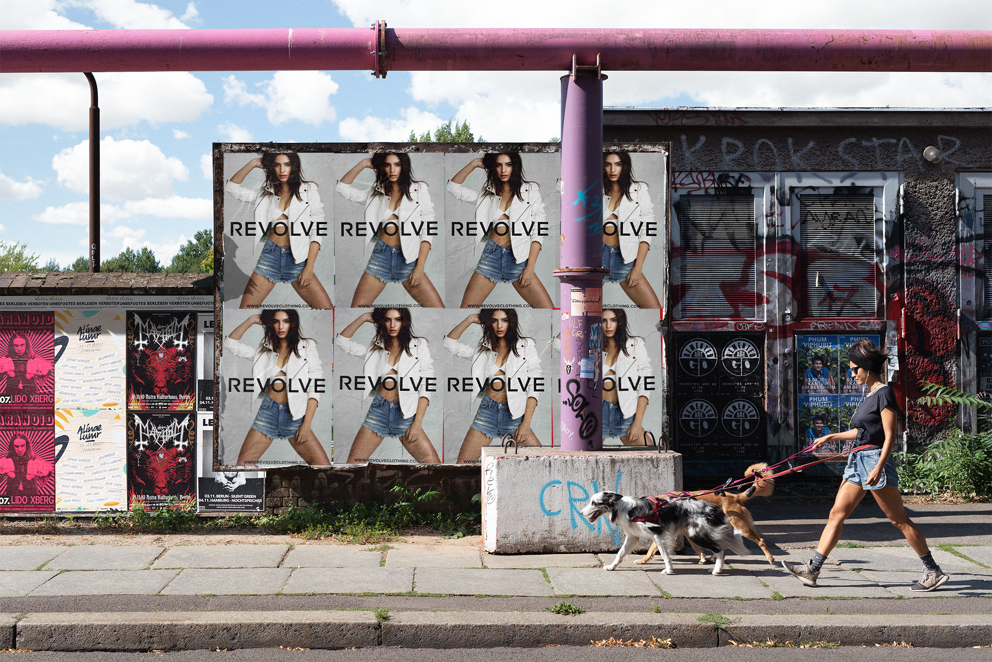 Wheatpasting Nashville - wild posting campaign installation for Revolve