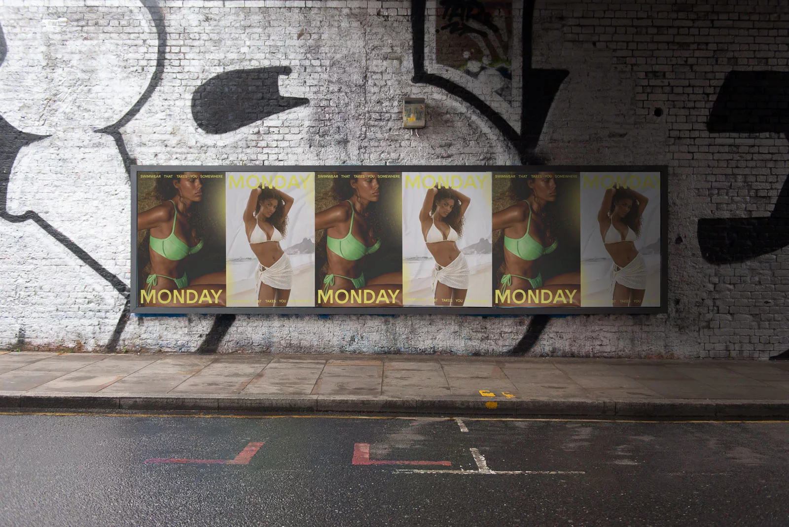 Wheatpasting Nashville - wild posting campaign for Monday Swimwear
