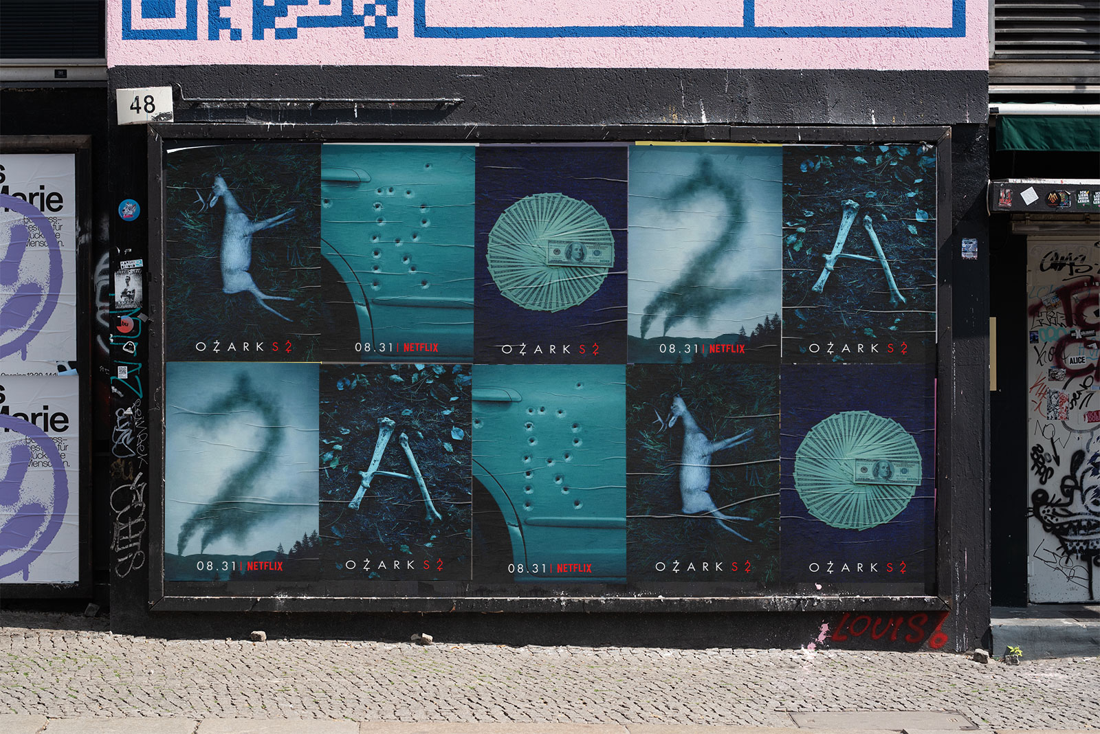 Wheatpasting Nashville - street poster campaign for Netflix Ozark