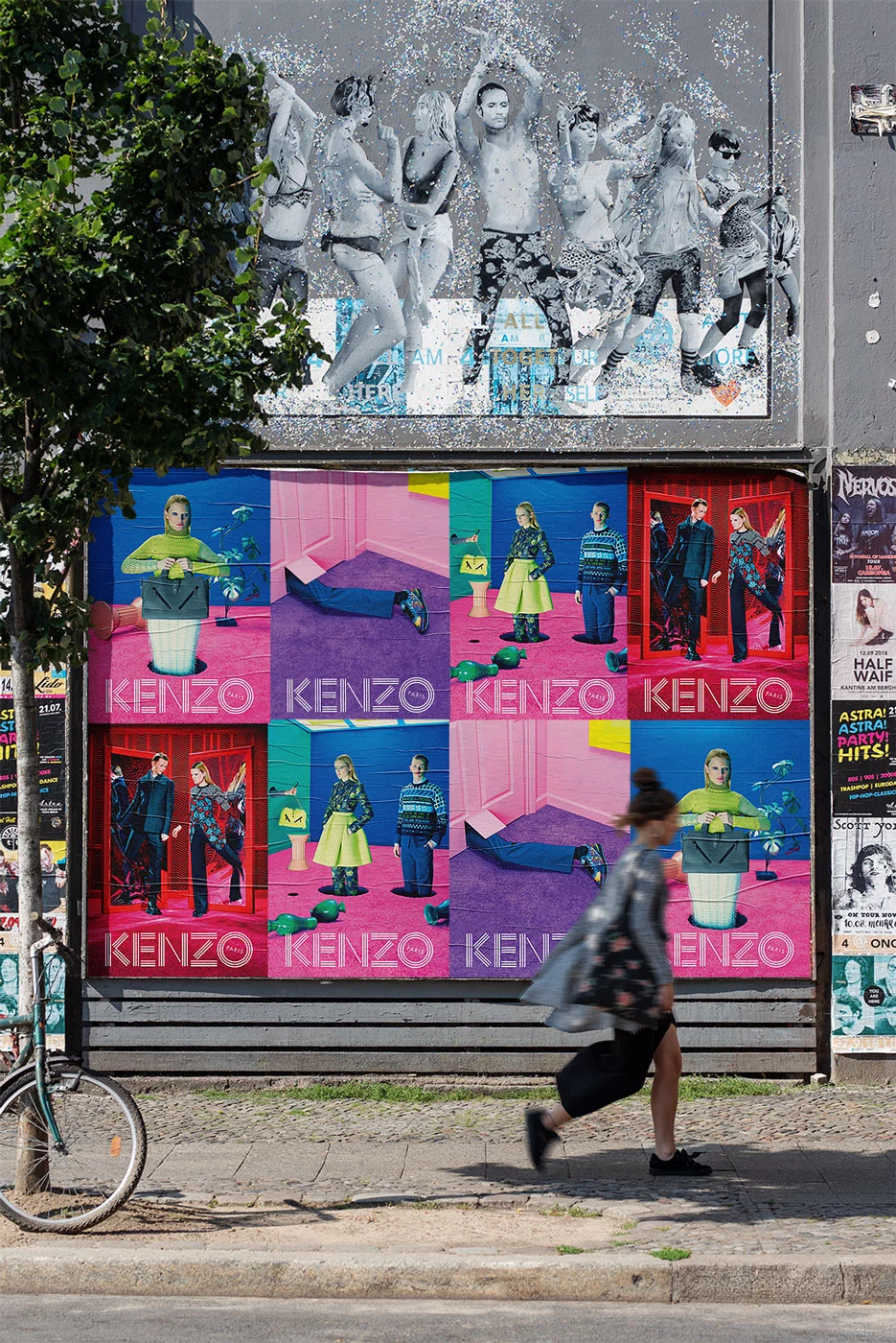 Wheatpasting Nashville - wild posting street takeover for Kenzo